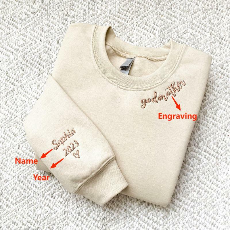 Personalisiertes Sweatshirt mit gesticktem Namen und Datum Einzigartiges Geschenk für die besondere Person