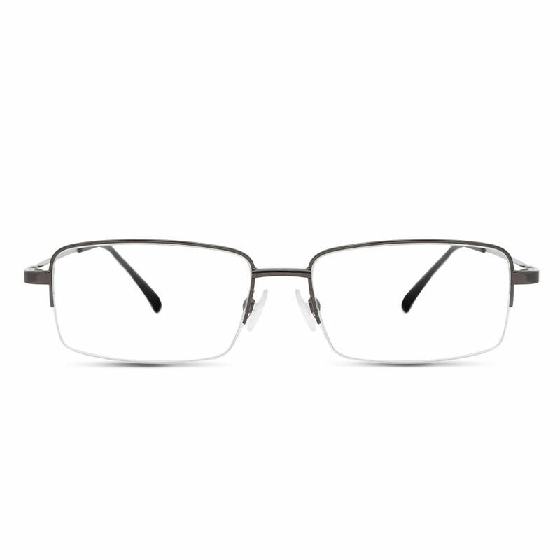 Lee Rectangle Gunmetal Glasses