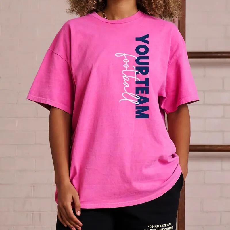 Personalized Washed T-shirt Custom Team Name and Player Message Unisex Design Gift for Sports Lover