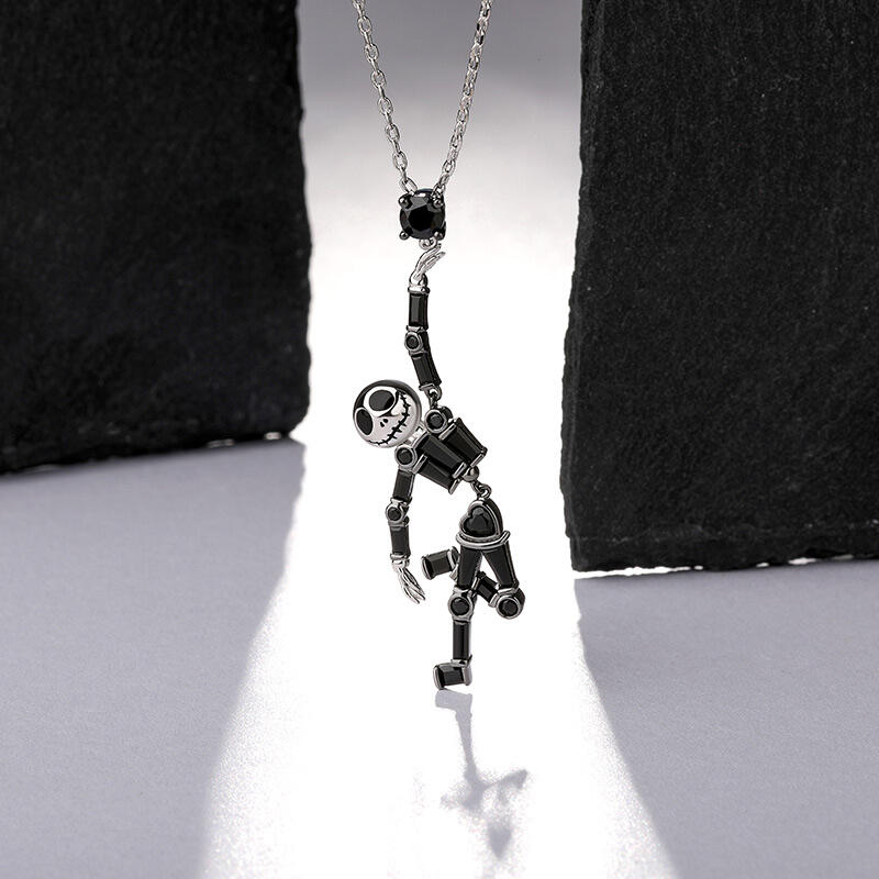 Jeulia Collar de plata de ley del esqueleto bailarín