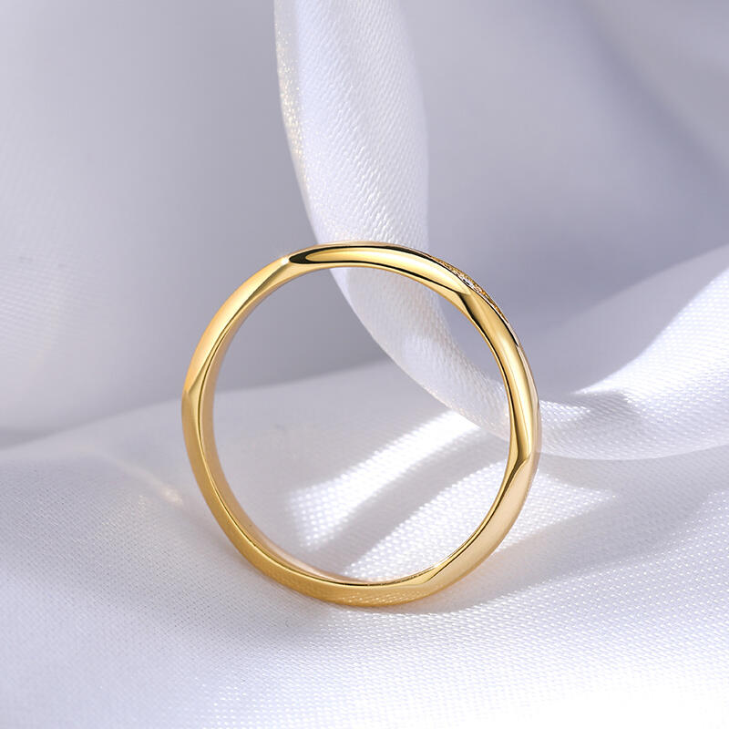 Jeulia Anillo dorado para mujer de promesa con diseño clásico plata de ley