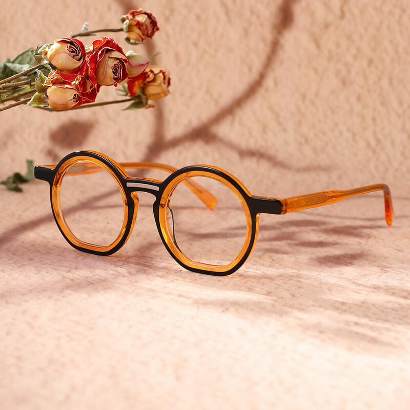 Burnell Round Orange Glasses