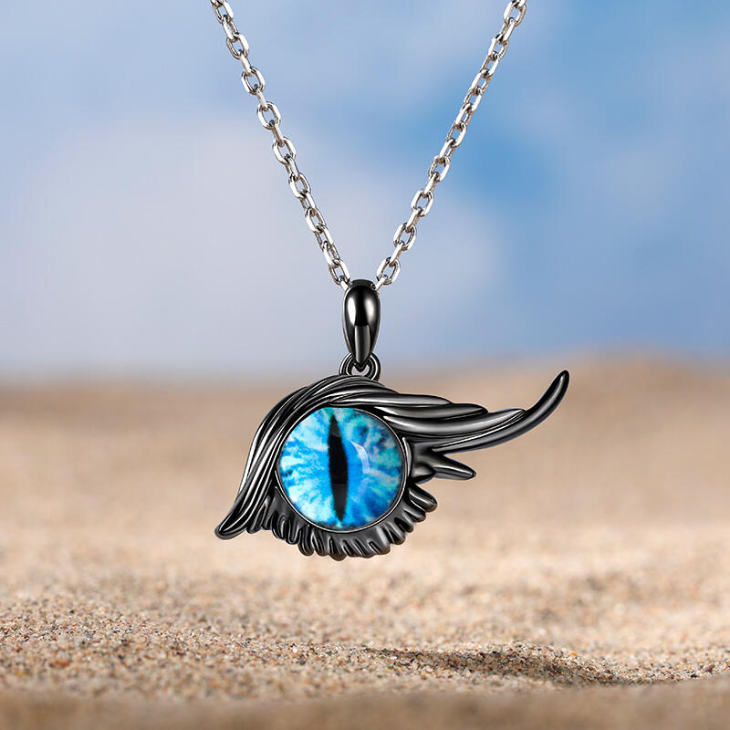 Jeulia "Magic in Your Life" Black Cat Eye Sterling Silver Jewelry Set