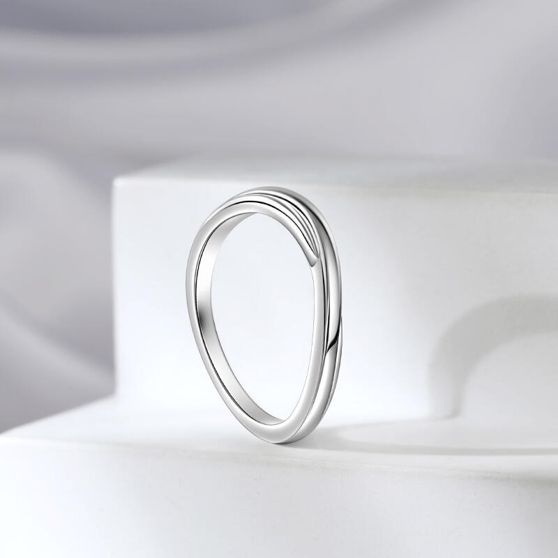 Jeulia S-shaped Design Sterling Silver Men's Band