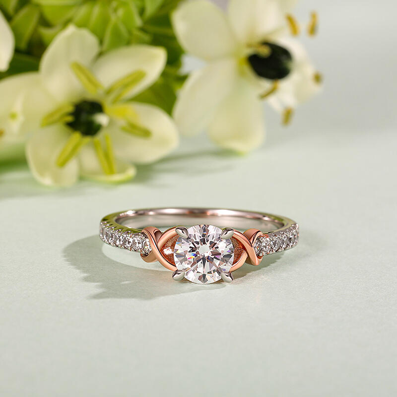 Jeulia Anillo de Compromiso Redondo Infinito Personalizado para Mujer