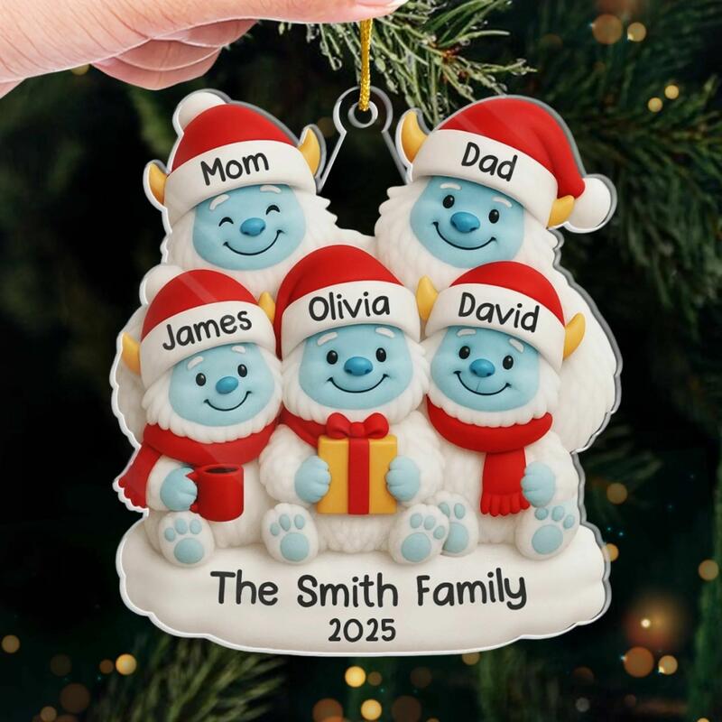 Regalo familiar personalizado con nombre de elfo navideño para la familia