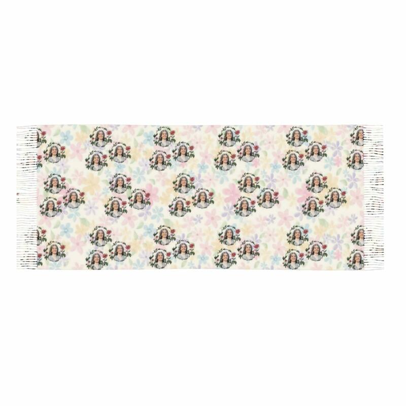 Personalized Scarf with Wreath Winter Scarf Memorial Loved Ones Gift for Family Members