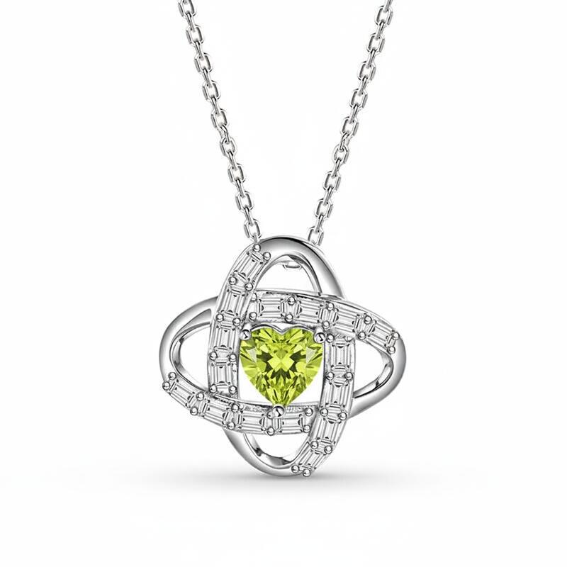Jeulia Love Knot Custom Birthstone Necklace Sterling Silver