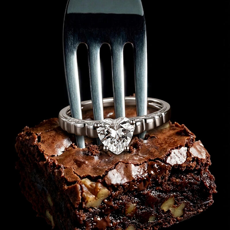 Jeulia Fashion Hidden Bow Heart Promise Ring Sterling Silver