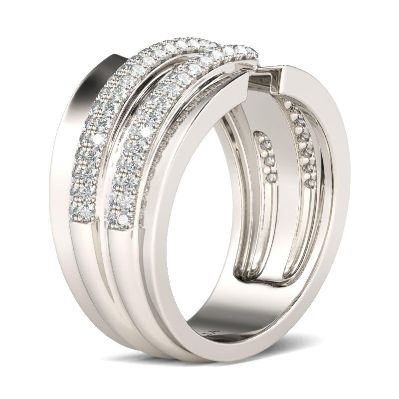 Jeulia Alianza Amplia Para Mujer De Talla Redonda En Plata De Ley