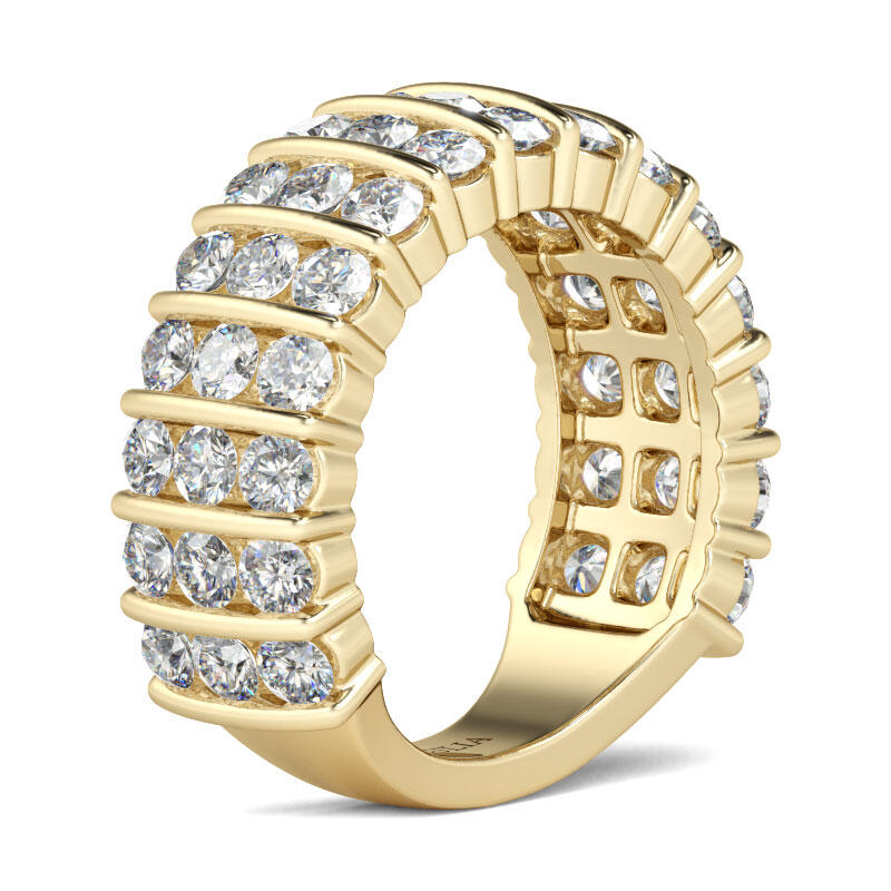 Jeulia Contemporary Design Round Cut Sterling Silver Women's Band