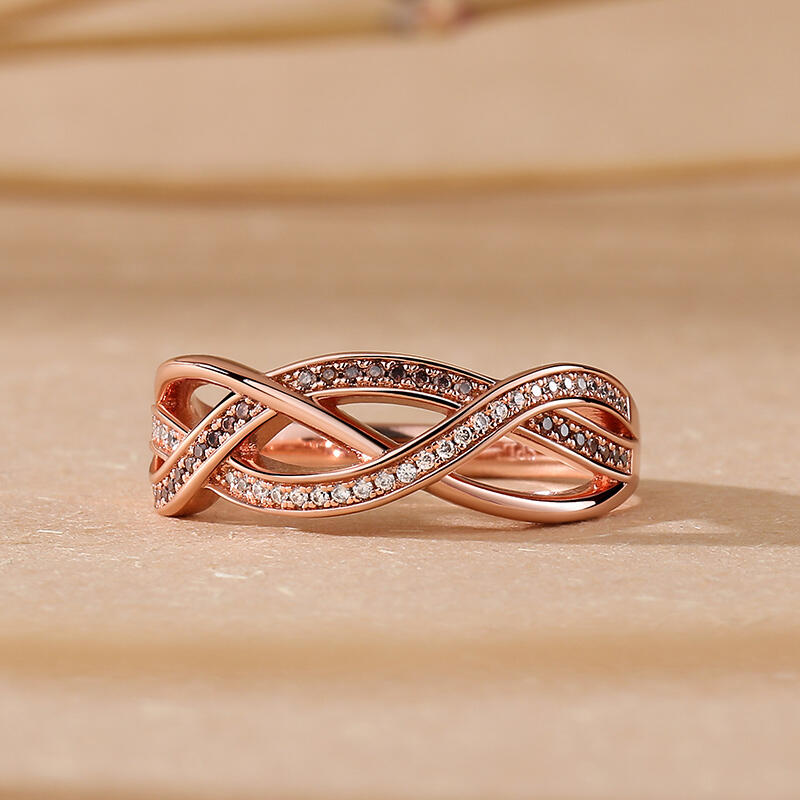 Jeulia Intertwined Sterling Silver Women's Band