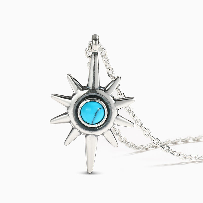 Jeulia "Star" Turquoise Sterling Silver Necklace