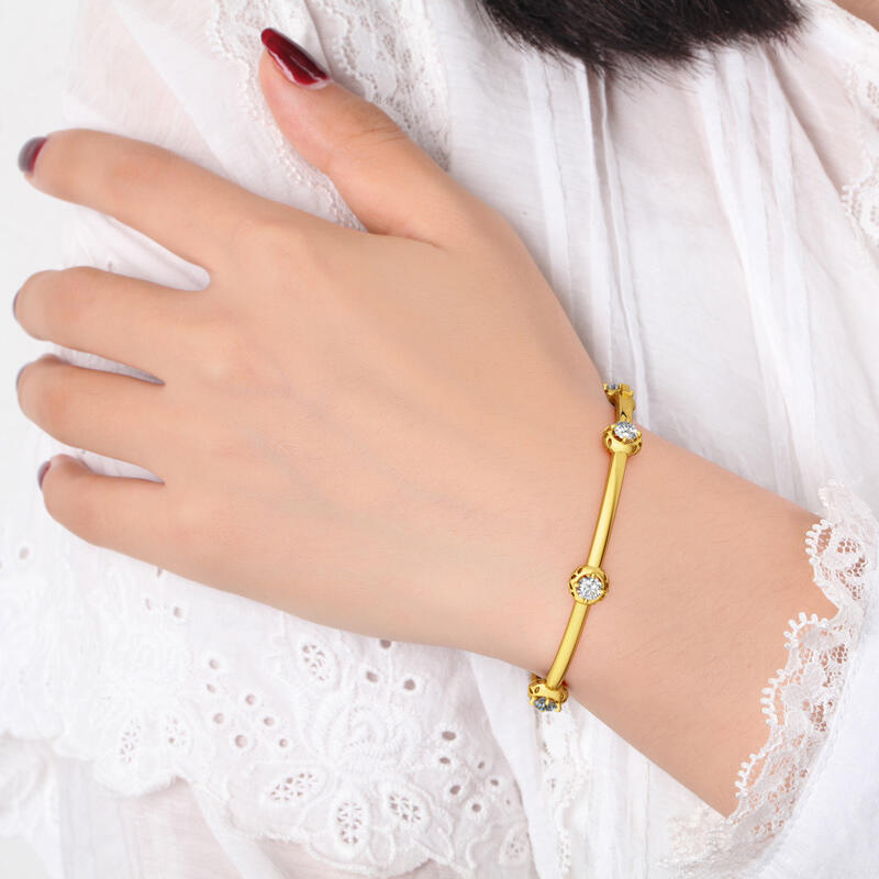 Jeulia スターリングシルバー ソリティア バングル