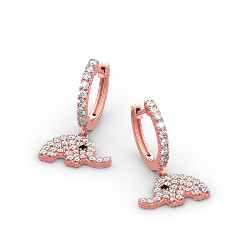 Jeulia "Lucky Elephant" Sterling Silver Drop Earrings