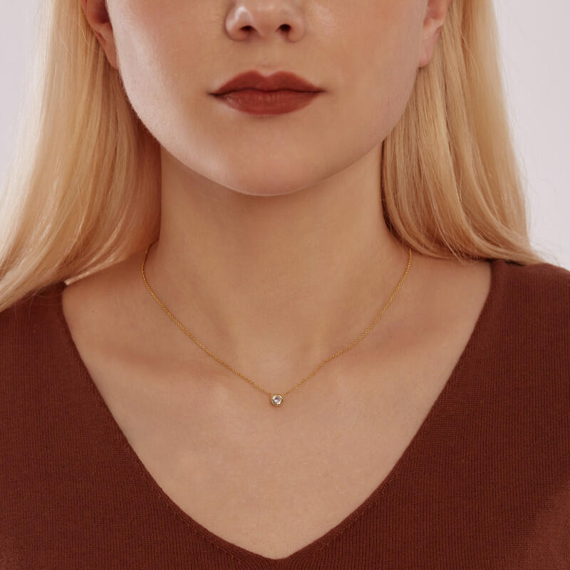 "Miss You Every Day" Round Cut Necklace