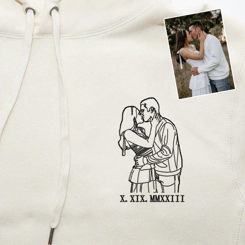 オリジナル ローマ字 写真 刺繍 パーカー フーディー