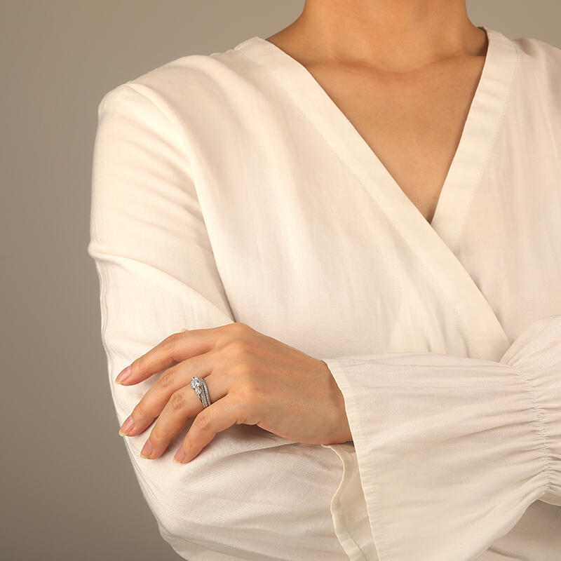 "Liebevoll an Deiner Seite" Rundschliff 2-teiliges Brautset