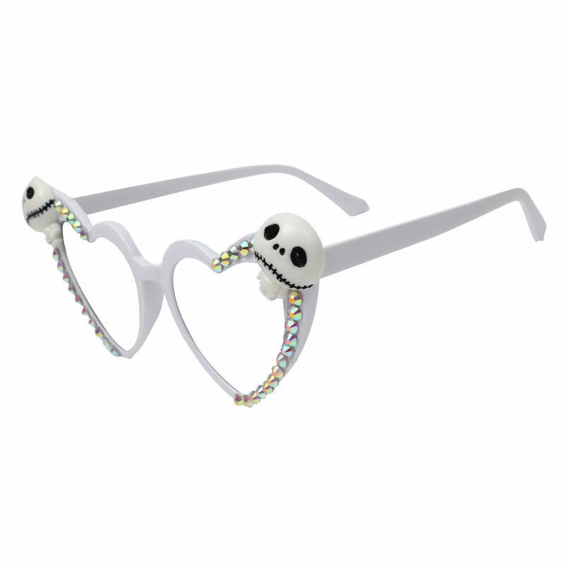 Halloween Cedriea Heart Skeleton Glasses