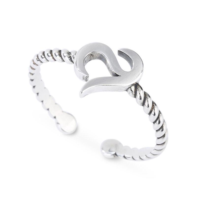 Jeulia Logo Shape Commemorative Women's Sterling Silver Open Ring
