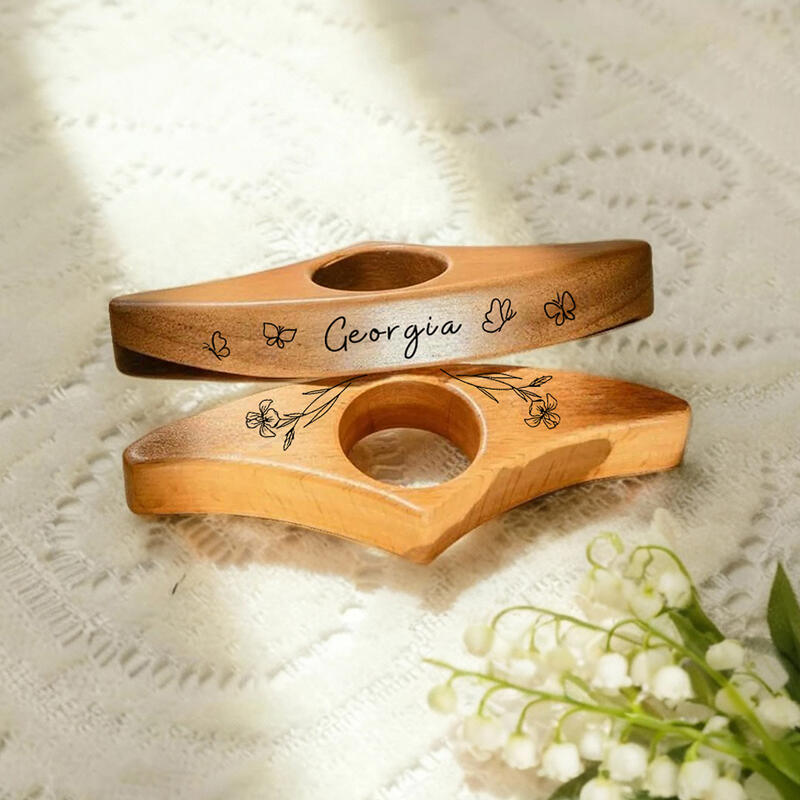 カスタマイズ 名入れ 誕生花 ブックページホルダー 親指 木製 読書補助 片手読書 便利