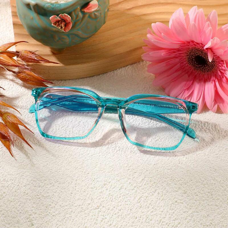 Ted Rechteckige Grüne Brille