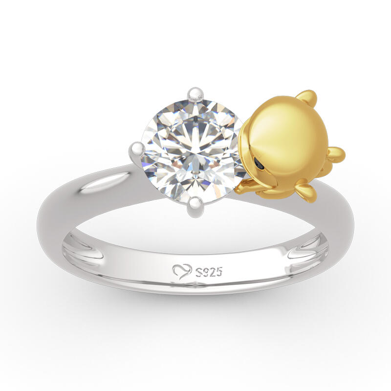 Jeulia キュート モンキー 猿デザイン ラウンドカット シルバー リング