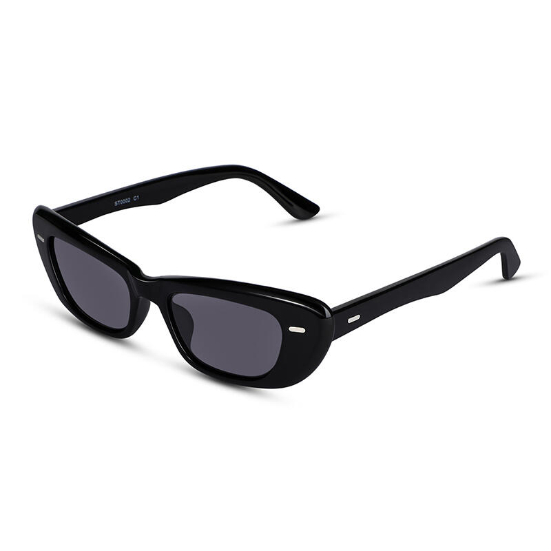 Time Race Rectangle Black Sunglasses