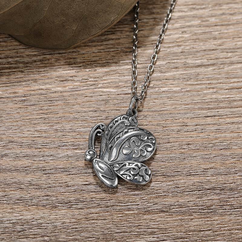 Jeulia "Noble Butterfly" Sterling Silver Necklace