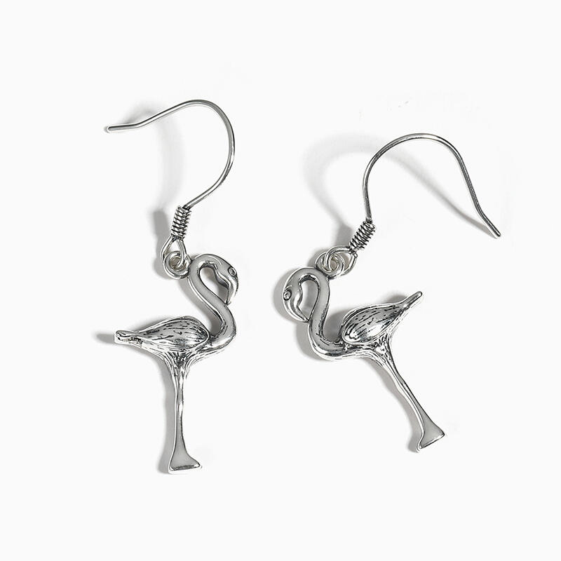 Jeulia "Tropical Flamingo" Sterling Silver Earrings
