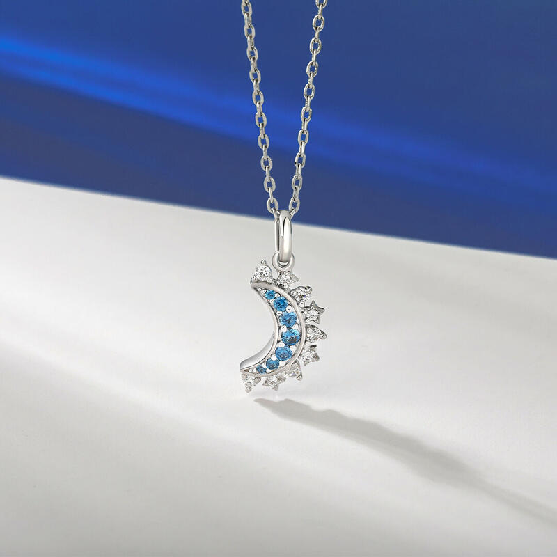 Jeulia Cool Sol och Måne Vänskapshalsbandsset Sterling Silver Magnetisk