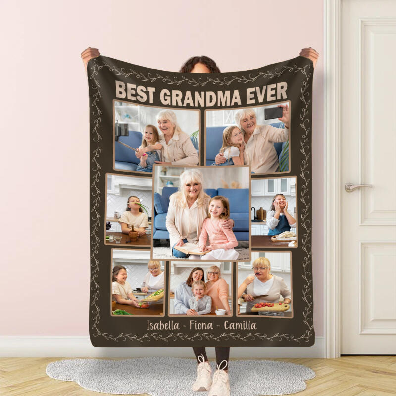 Personalisierte Fotodecke Schlichtes Geschenk für Oma