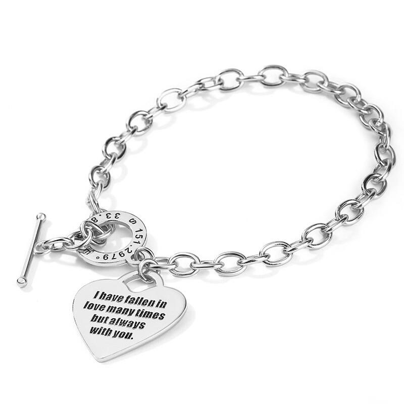 "I Will Always Stand by You" Heart Personalized Bracelet