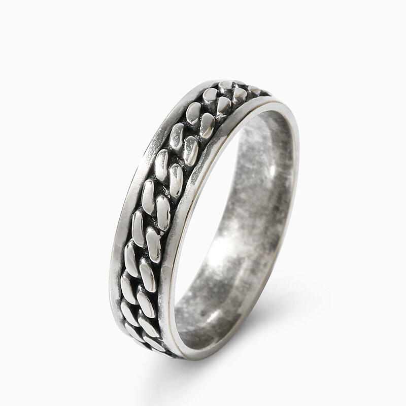 Jeulia "Chain Link" Sterling Silver Band