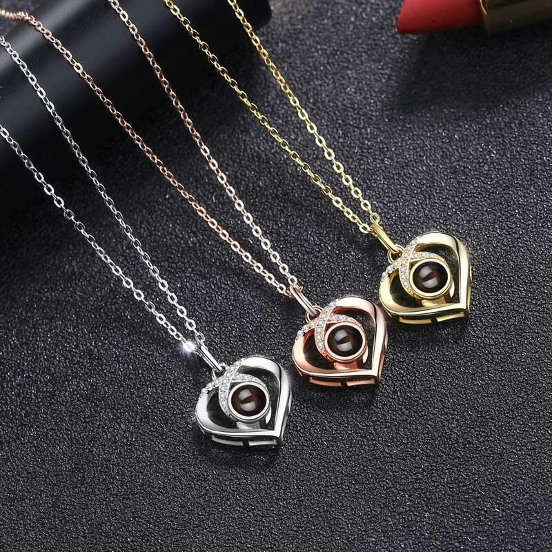 ハート 投影 写真 写真入れ ネックレス