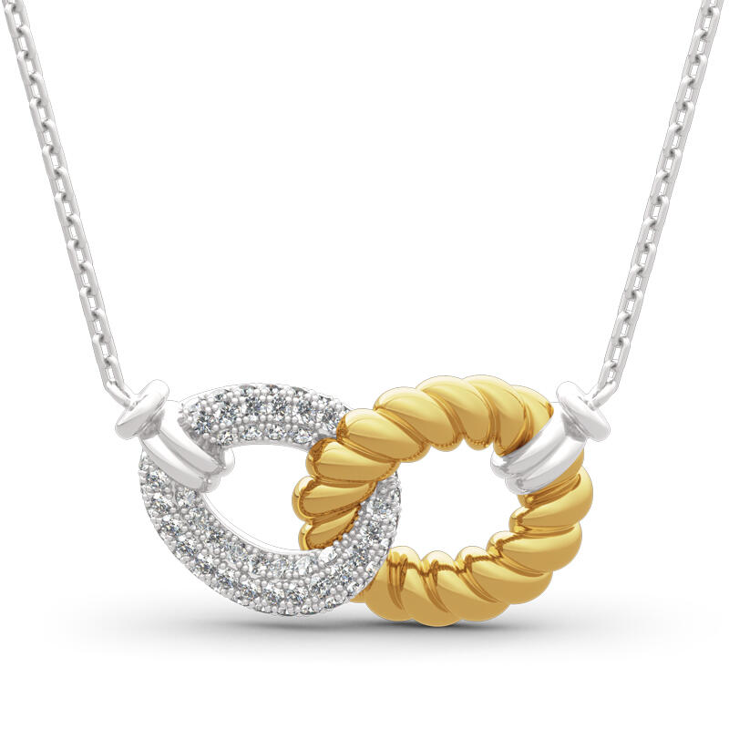 Jeulia Collar de plata esterlina con diseño de nudo de amor