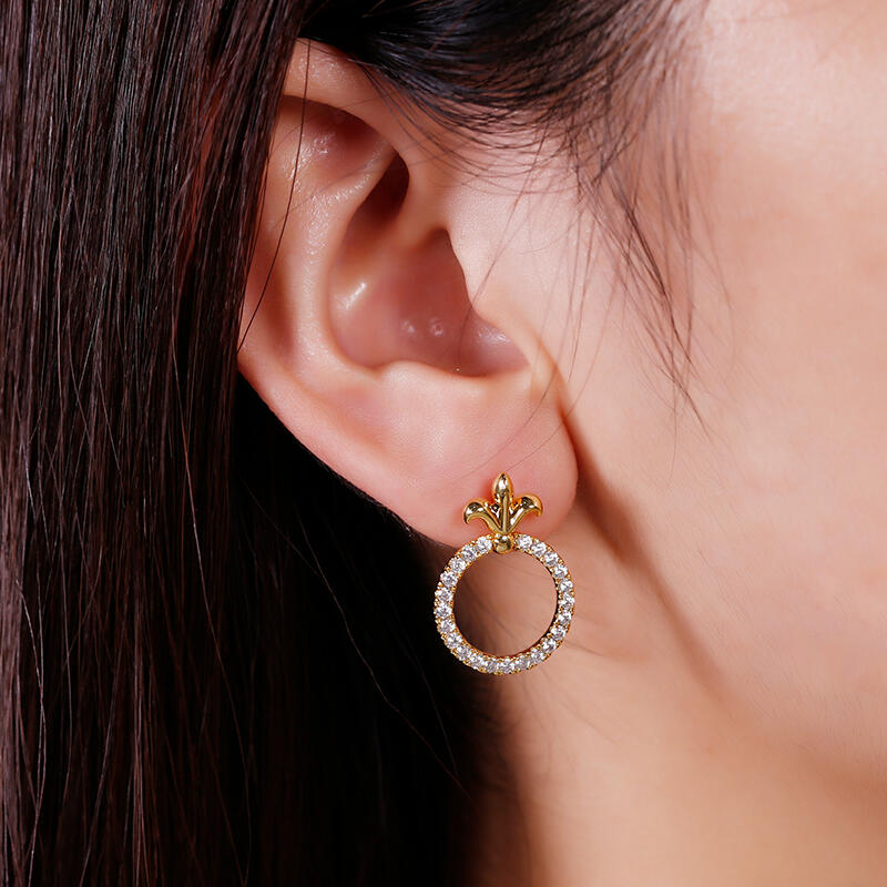 Jeulia Door Knocker Design Sterling Silver Earrings