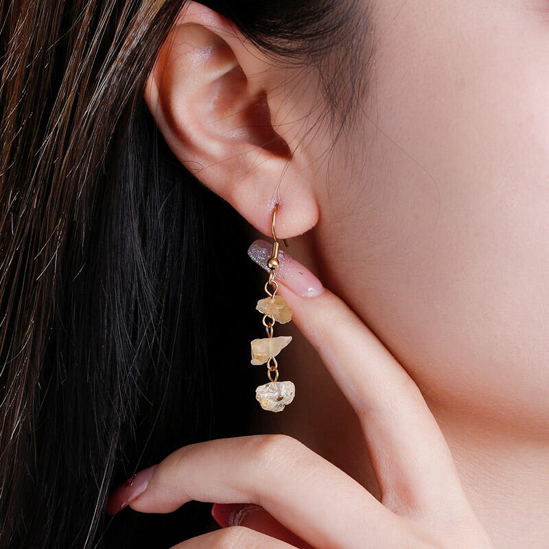 Jeulia "Promotion of Happiness" Natural Citrine Drop Earrings