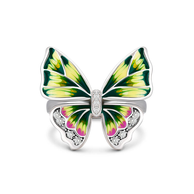 Jeulia "Mystical Butterfly" Enamel Sterling Silver Jewelry Set