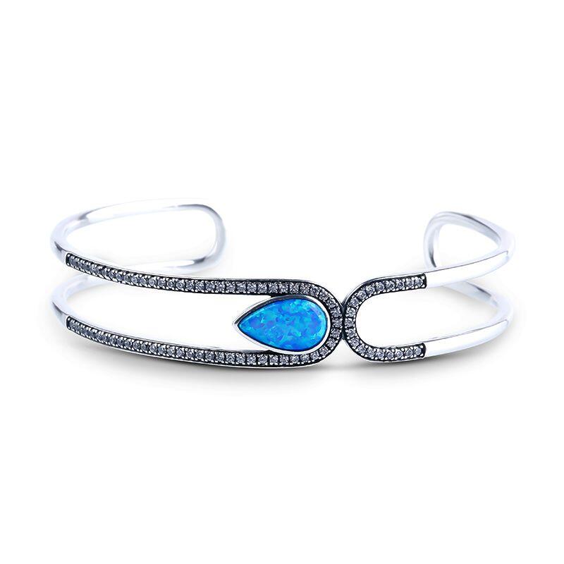 Jeulia Waterdrop Opal Sterling Silver Jewelry Set