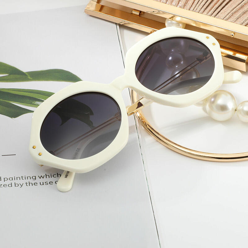 Mathilde Geometric White Sunglasses