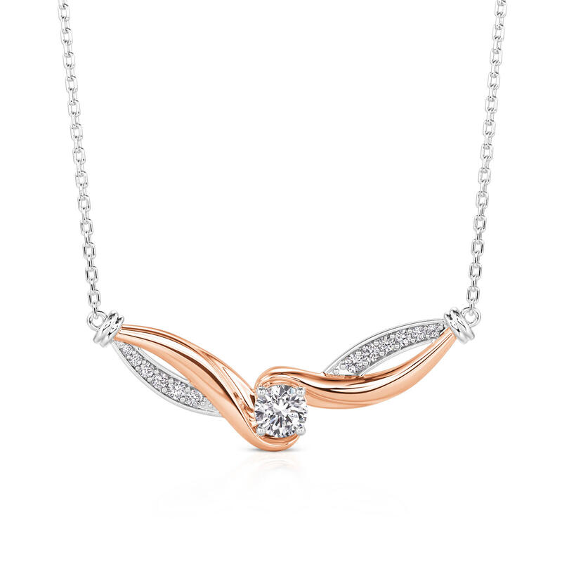 Jeulia Amore Collier Ruban Torsadé Deux Tons