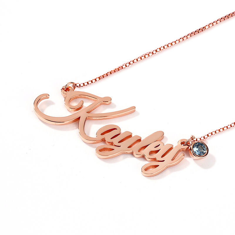 シンプル ネーム 誕生石 ネックレス