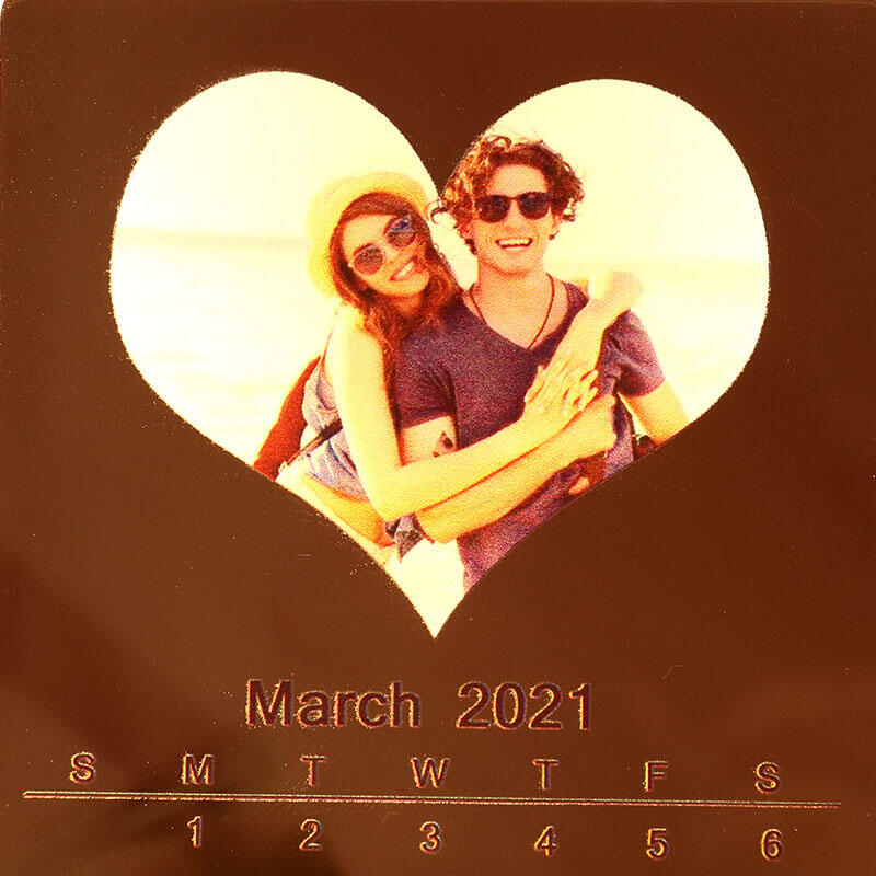 Personalized Photo Calendar Acrylic Night Light