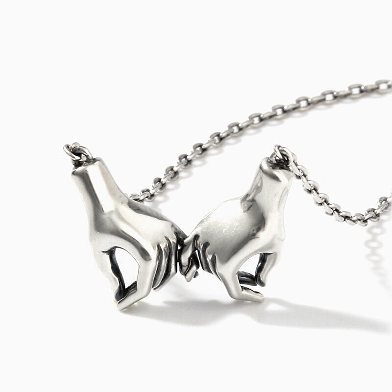 Jeulia Collar con colgante de gestos de plata de ley