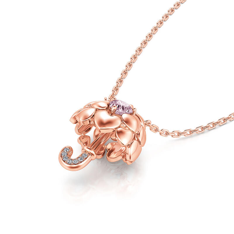 Jeulia Collar de plata de ley con diseño de paraguas para mujer