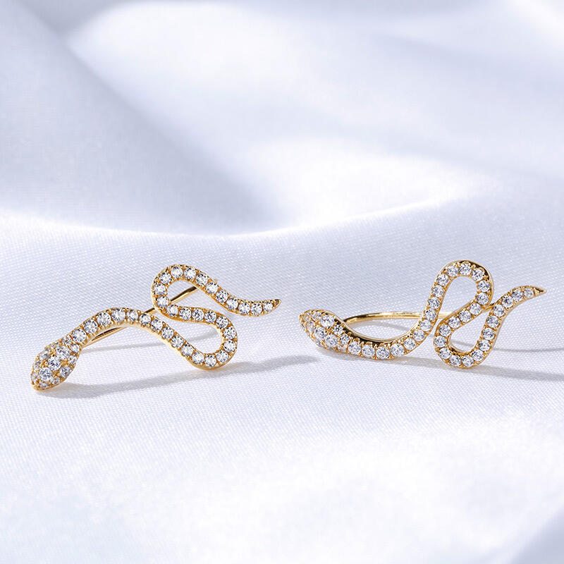 Jeulia Serpiente Pendientes Personalizado Plata De Ley