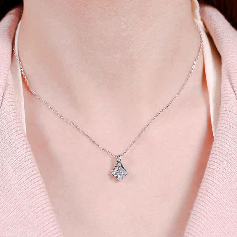 Jeulia "Best Wishes" Personalized Sterling Silver Necklace