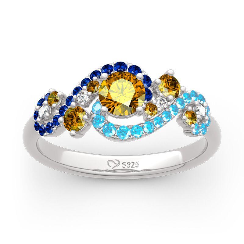 Jeulia "The Starry Night" Round Cut Sterling Silver Jewelry Set