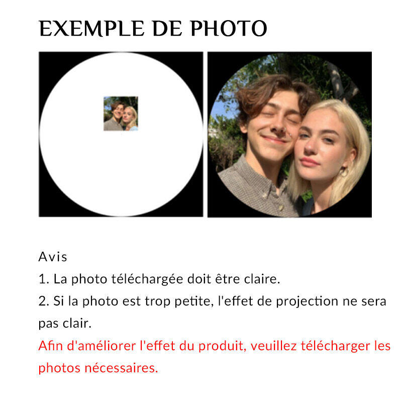 Jeulia Collier Loup Gardien de l'amour Personnalisé Projection de photos Argent Sterling